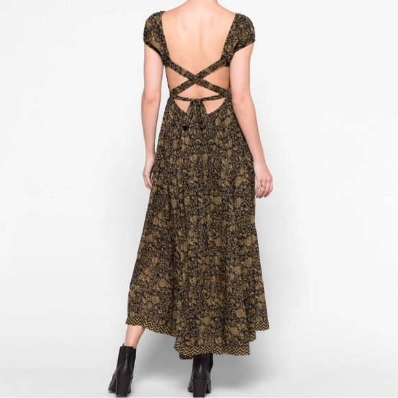Free People Dresses & Skirts - NWT Free People Ultraviolet Maxi Dress Pleating Smocked Size XS OB1338661 black
